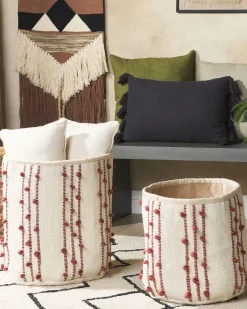 Set di 2 cestini KHEL Cotone Beige
