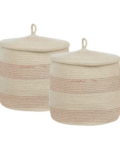 Set di 2 cestini SILOPI Cotone Beige chiaro