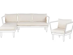 Set di copricuscini per esterni CREMONA Bianco sporco