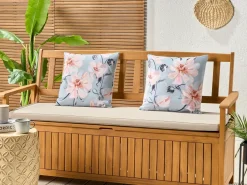 Set di 2 cuscini da esterno APRICALE Trama floreale 45 x 45 cm Blu