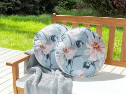 Set di 2 cuscini da esterno APRICALE Trama floreale 40 x 40 cm Blu