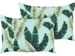 Set di 2 cuscini da esterno BOISSANO Trama di piante 40 x 60 cm Verde