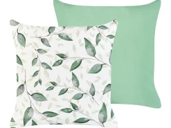 Set di 2 cuscini da esterno FLYLEAF Trama di piante 45 x 45 cm Verde