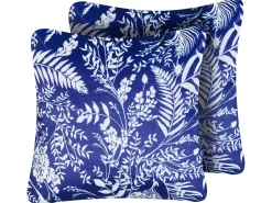 Set di 2 cuscini da esterno GLIMMER Trama di piante 45 x 45 cm Blu