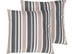Set di 2 cuscini da esterno KASTOS A strisce 40 x 40 cm Tortora