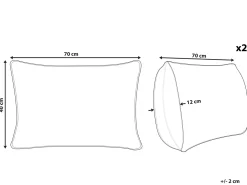 Set di 2 cuscini da esterno KASTOS A strisce 40 x 70 cm Tortora