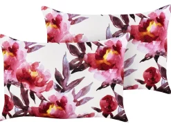 Set di 2 cuscini da esterno LANROSSO Trama floreale 40 x 60 cm Rosa
