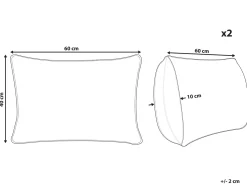 Set di 2 cuscini da esterno MOLTEDO A strisce 40 x 60 cm Bianco