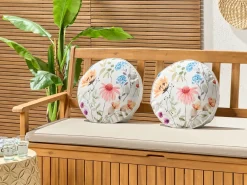 Set di 2 cuscini da esterno MONESI Trama floreale 40 x 40 cm Multicolore
