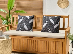Set di 2 cuscini da esterno PIANAZZO Trama animale 45 x 45 cm Nero