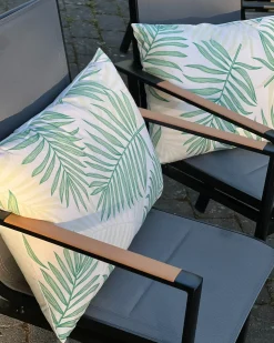 Set di 2 cuscini da esterno POGGIO Trama di piante 40 x 60 cm Verde