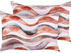 Set di 2 cuscini da esterno SEBORGA Trama astratta 40 x 60 cm Marrone
