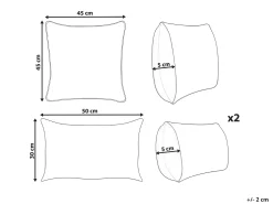 Set di 3 cuscini decorativi VATICA Velluto 30 x 50 cm 45 x 45 cm Multicolore Tinta unita