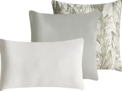 Set di 3 cuscini decorativi XYLOPIA Cotone 30 x 50 cm 45 x 45 cm Verde Trama floreale