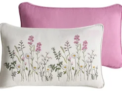 Set di 2 cuscini MADHUCA Cotone 30 x 50 cm Bianco Trama floreale