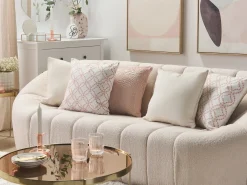 Set di 2 cuscini VERBENA Cotone 45 x 45 cm Rosa Trama geometrica