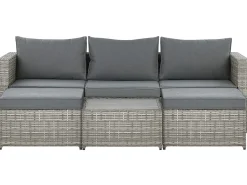 Set di divani angolari da giardino 5 posti SABBIA Lato destro Modulare Rattan sintetico (PE) Grigio chiaro