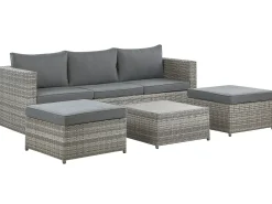 Set di divani angolari da giardino 5 posti SABBIA Lato destro Modulare Rattan sintetico (PE) Grigio chiaro