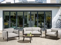 Set di divani da giardino 4 posti ESPERIA Metallo Grigio