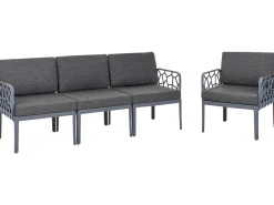 Set di divani da giardino 4 posti ERICHE Grigio scuro