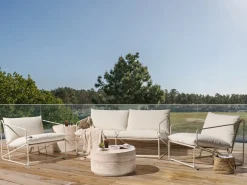 Set di divani da giardino 4 posti PONTE Metallo Beige chiaro