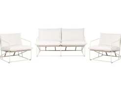Set di divani da giardino 4 posti PONTE Metallo Beige chiaro