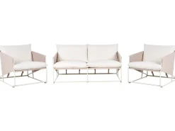 Set di divani da giardino 4 posti PONTE Metallo Beige chiaro