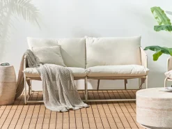 Set di divani da giardino 4 posti PONTE Metallo Beige chiaro