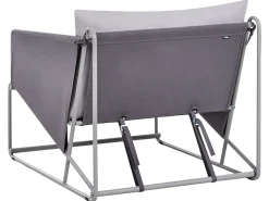 Set di divani da giardino 4 posti PONTE Metallo Grigio