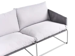Set di divani da giardino 4 posti PONTE Metallo Grigio