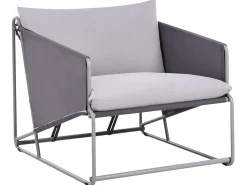Set di divani da giardino 4 posti PONTE Metallo Grigio