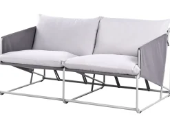Set di divani da giardino 4 posti PONTE Metallo Grigio