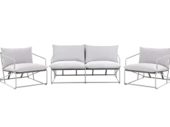 Set di divani da giardino 4 posti PONTE Metallo Grigio
