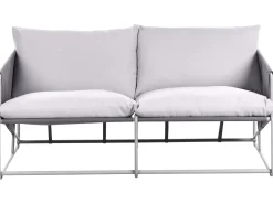 Set di divani da giardino 4 posti PONTE Metallo Grigio