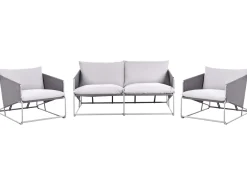 Set di divani da giardino 4 posti PONTE Metallo Grigio