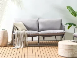 Set di divani da giardino 4 posti PONTE Metallo Grigio