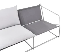 Set di divani da giardino 4 posti PONTE Metallo Grigio