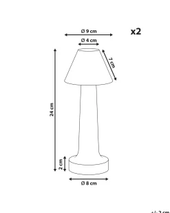 Set di 2 lampade da tavolo a LED senza fili JOANES con dimmer Metallo Oro