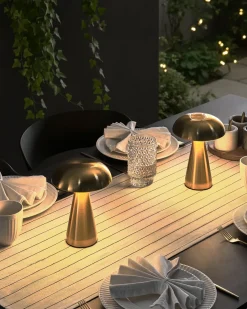 Set di 2 lampade da tavolo a LED senza fili KULFO con dimmer Metallo Oro