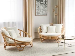 Set di 2 lettini da giardino ROSSANO Rattan Naturale