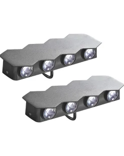 Set di 2 luci da parete da giardino a LED WELDON Nero