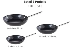 Set di 3 padelle ELITE PRO Nero