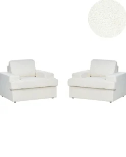 Set di 2 poltrone ALLA Bouclé Bianco sporco