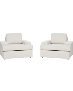 Set di 2 poltrone ALLA Tessuto Beige chiaro
