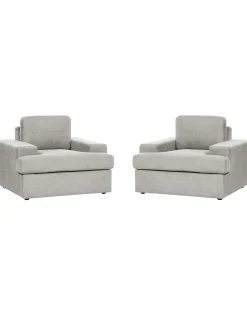 Set di 2 poltrone ALLA Tessuto Grigio chiaro