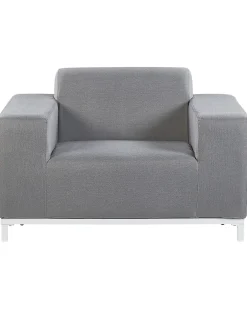 Set di 2 poltrone da giardino ROVIGO Tessuto Grigio
