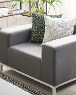 Set di 2 poltrone da giardino ROVIGO Tessuto Grigio