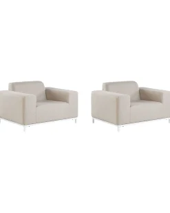 Set di 2 poltrone da giardino ROVIGO Tessuto Beige