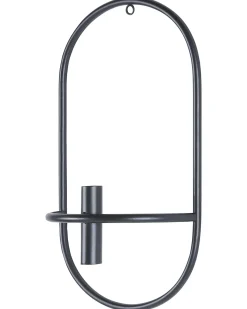 Set di 2 portacandele da parete CAVIANA Metallo 38 cm Nero