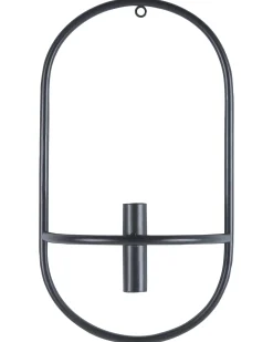Set di 2 portacandele da parete CAVIANA Metallo 38 cm Nero